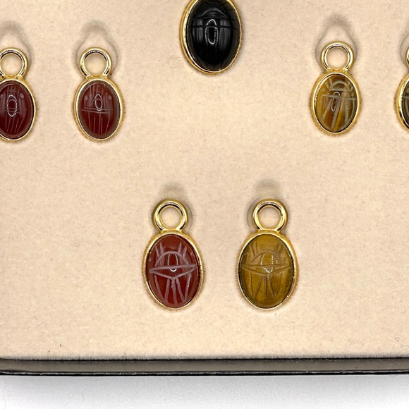 Weingeroff Signed QVC Interchangeable Pendant Pierced Earrings Scarab Set With B - Picture 9 of 12